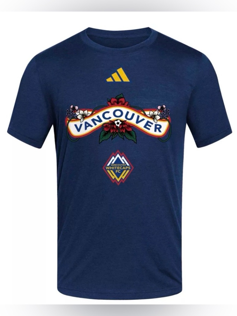 Adidas Vancouver Whitecaps Archive Retro 3rd Navy Graphic Tee T Shirt